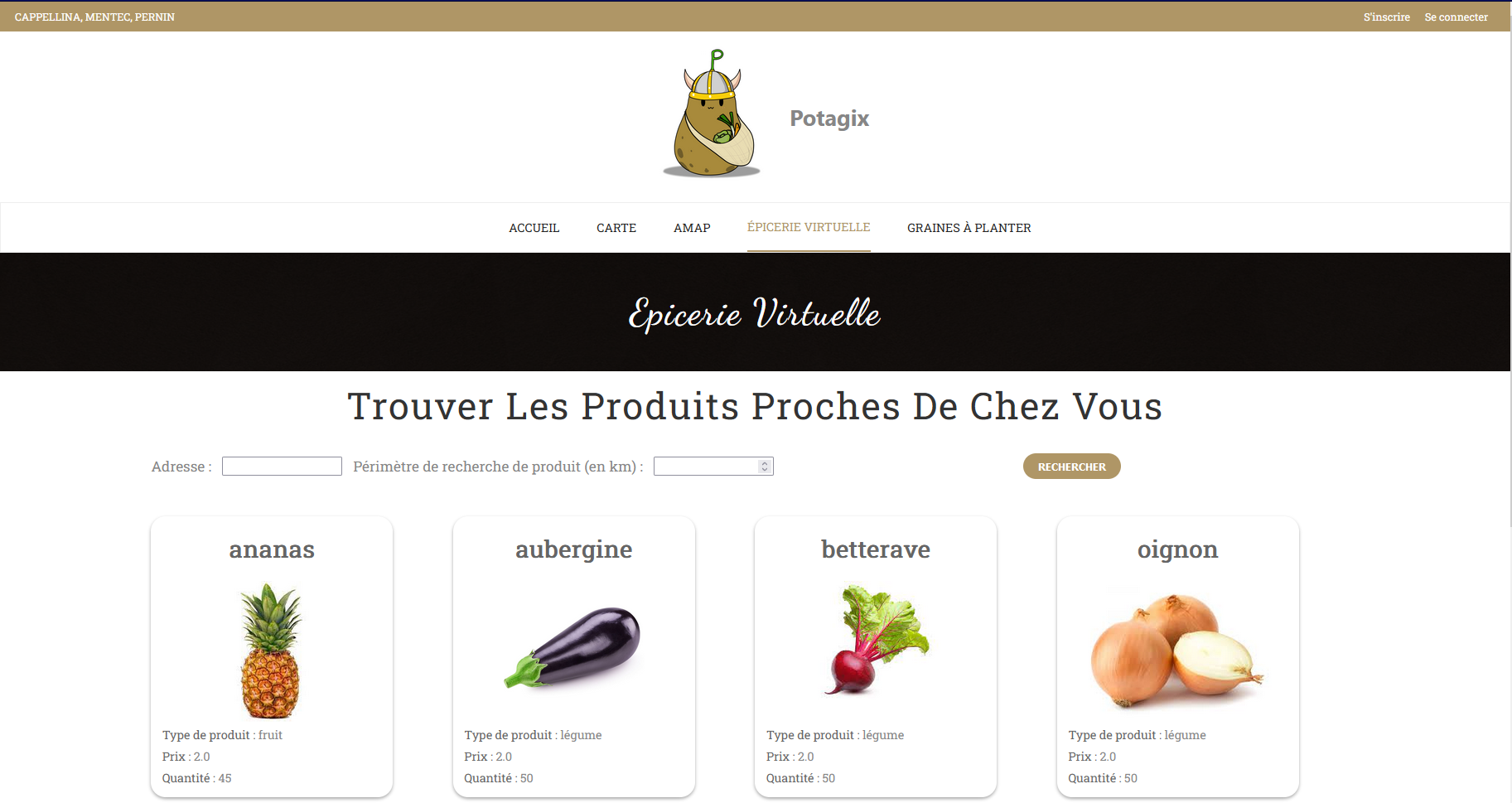 Capture du projet Potagix