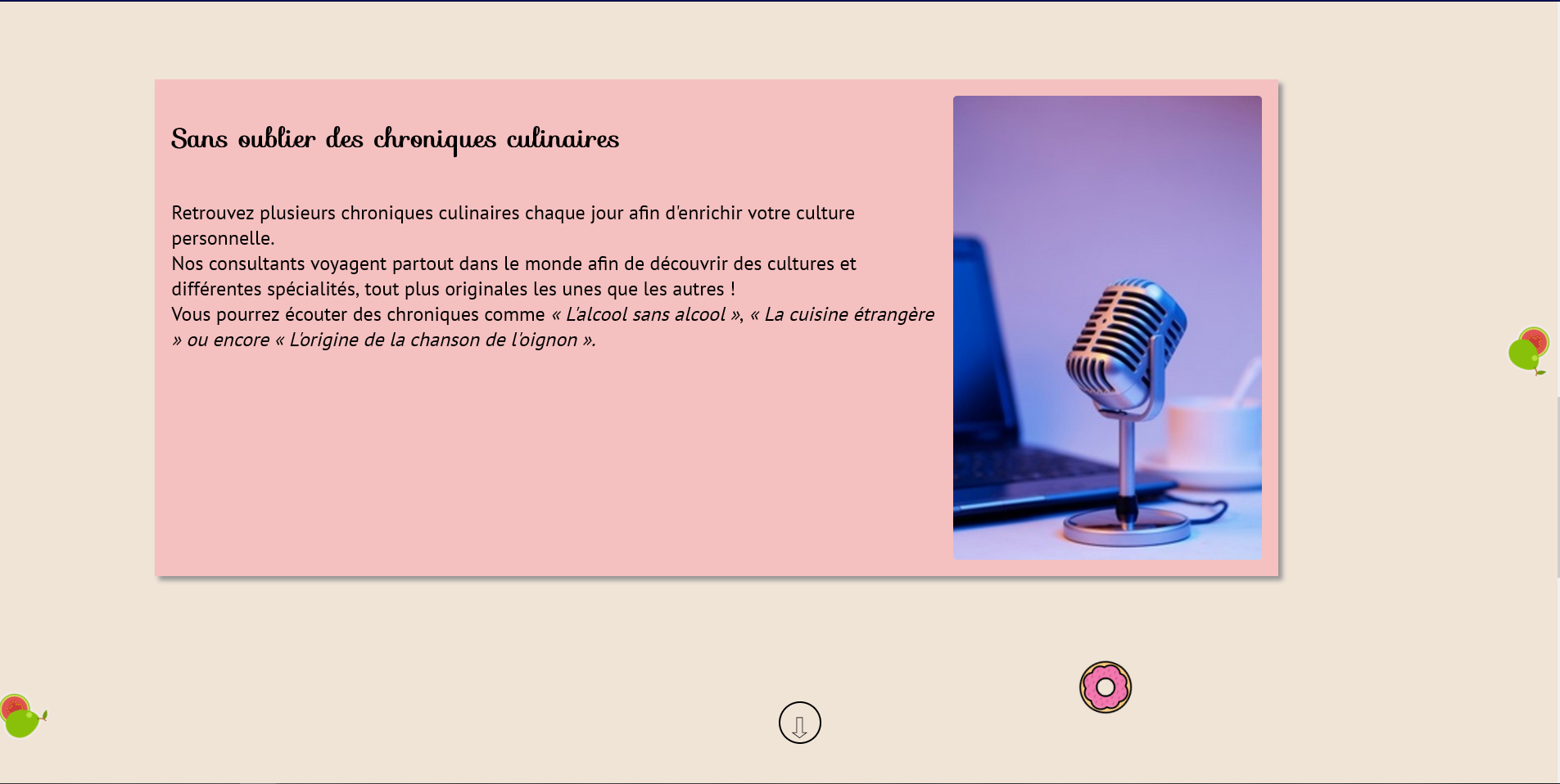 Capture du projet Food radio